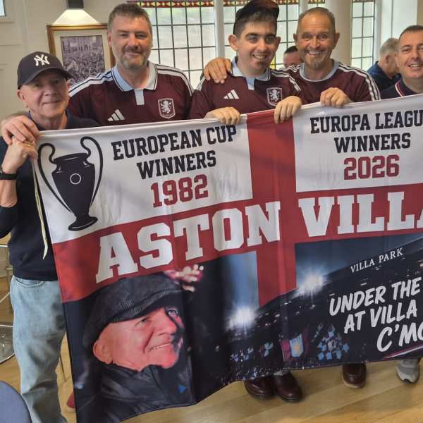 Aston Villa celebration flag – custom flag printed by Terrace Flags