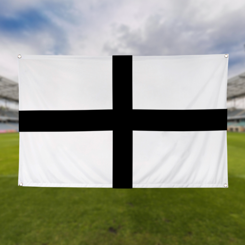 Saint George Flag Rugby Black & While St George Flag - Fully Customisable (8X6) – Terrace Flags