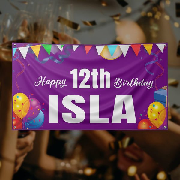 Happy Birthday Banner - Fully Customisable (6X4 FT)