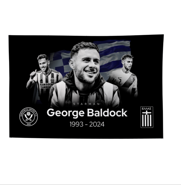 George Baldock Greece Black Flag (6X4 FT)