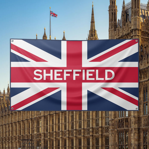 Union Flag Town Name - Fully Customisable (5X3 FT)
